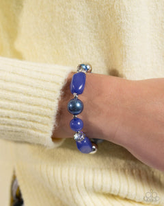 Beaded Backing - Blue Bracelet