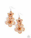 Textured Tiers - Orange Earrings