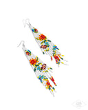 Beaded Gardens- White Earrings
