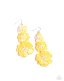 Beaded Bouquet- Yellow Earrings