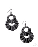 Crimped Consistency- Black Earrings