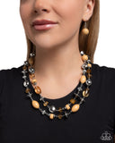 Eye-Catching Earnings- Brown Necklace