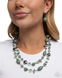 Eye-Catching Earnings- Green Necklace
