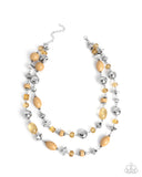 Eye-Catching Earnings- Brown Necklace