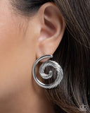 Spiral Silhouette- Silver Earrings
