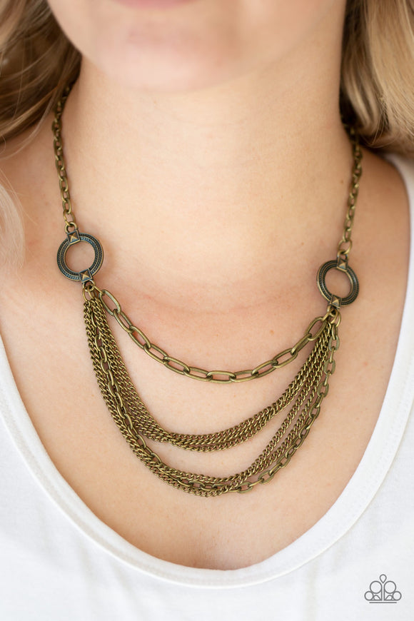 CHAINS of Command - Brass Necklace