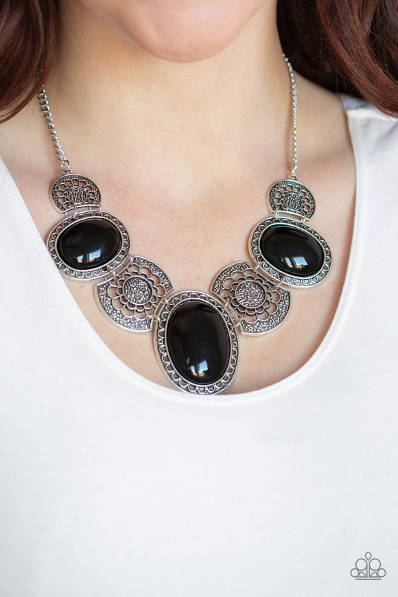 The Medallion-aire - Black Necklace