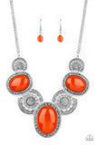 The Medallion Aire- Orange Necklace