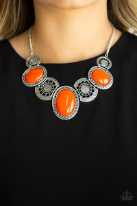 The Medallion Aire- Orange Necklace