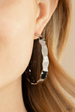 Exhilarated Edge - Silver Earrings