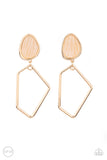 Retro Reverie - Gold Clip On Earrings