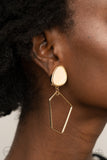 Retro Reverie - Gold Clip On Earrings