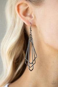 Shape Shifting Shimmer - Black Earrings