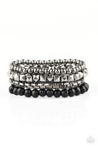 Retro Rocker-Black Bracelet