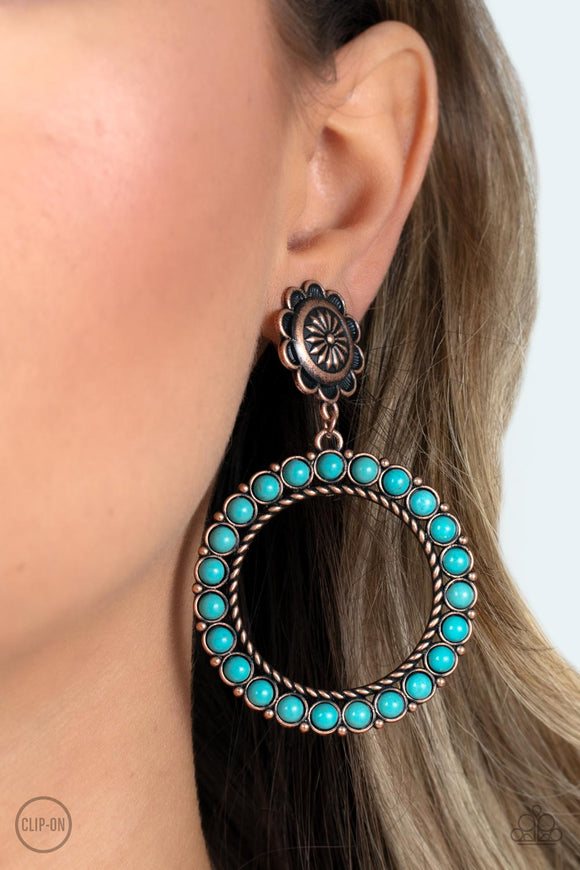 Playfully Prairie - Copper Earrings (Clip on)