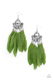 Plume Paradise - Green Earrings