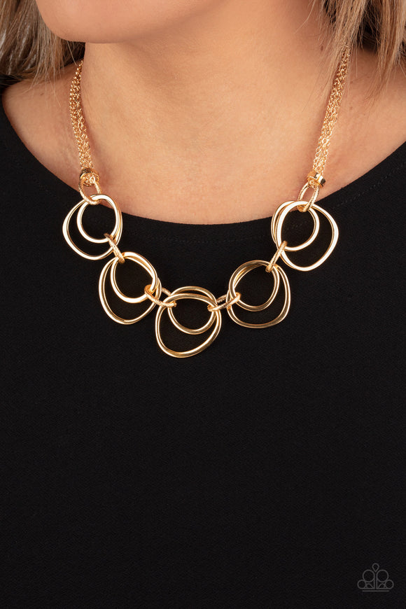 Asymmetrical Adornment- Gold Necklace