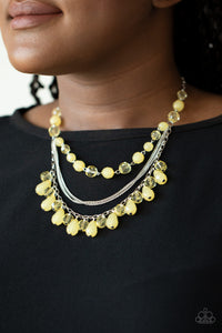 Awe-Inspiring Iridesence- Yellow Necklace