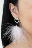 BOA Down- White Earrings