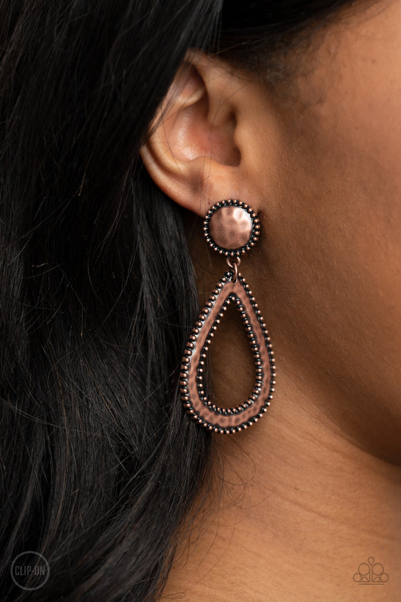 Beyond The Borders- Copper Clip on Earrings
