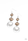 Bubbling To The Surface - Brown Earrings