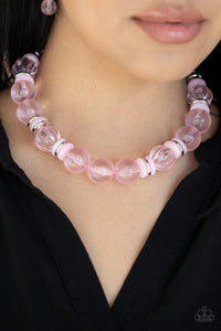 Bubbly Beauty- Pink Necklace