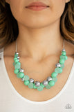 Bubbly Brilliance- Green Necklace