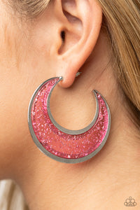 Charismatically Curvy - Pink Earrings