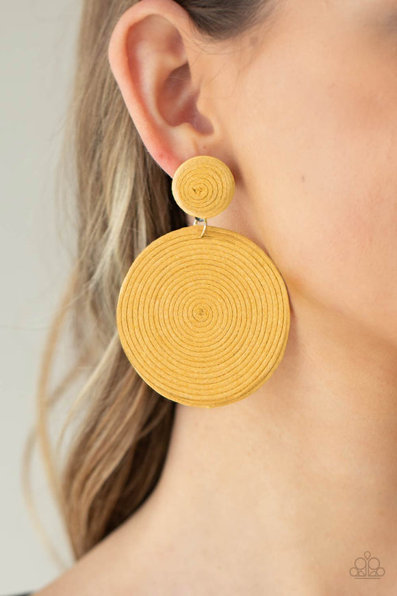 Circulate The Room - Yellow Earrings