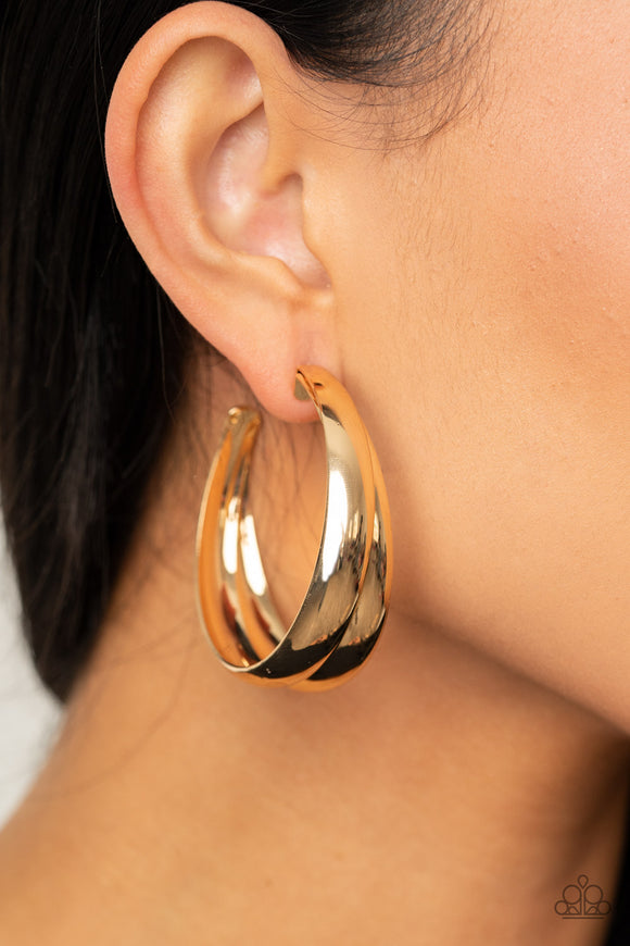 Colossal Curves- Gold Earrings