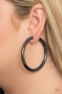 Curve Ball- Black Earrings