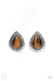 Desert Glow- Brown Clip On Earrings