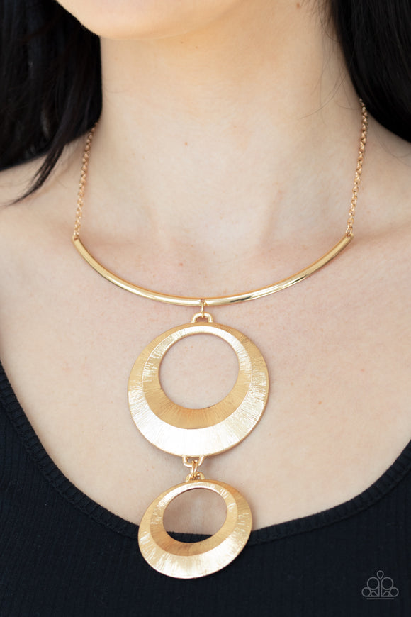 Egyptian Eclipse- Gold Necklace