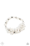 Elegantly Exaggerated- White Bracelet