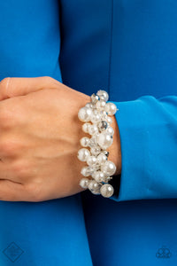 Elegantly Exaggerated- White Bracelet