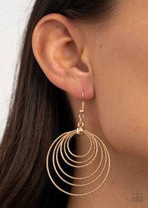 Elliptical Elegance- Gold Earrings