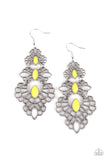 Flamboyant Frills - Yellow Earrings