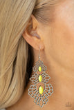 Flamboyant Frills - Yellow Earrings