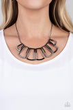 Full-Fledged Framed-Black Necklace