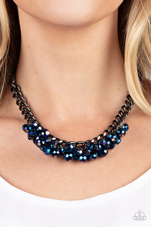 Galactic Knockout- Blue Necklace