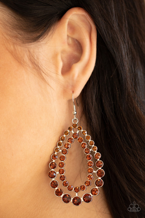 Glacial Glaze- Brown Earrings