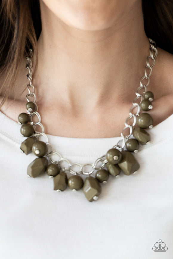 Gorgeously Globetrotter- Green Necklace