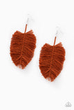 Hanging By A Thread- Brown Earrings