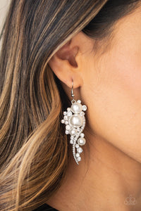 High-End Elegance- White Earrings