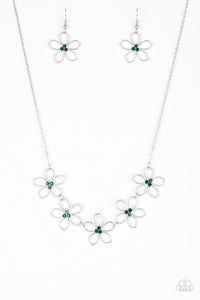 Hoppin Hibiscus- Green Necklace