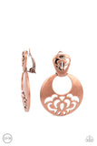 Industrial Eden- Copper Earrings Clip On