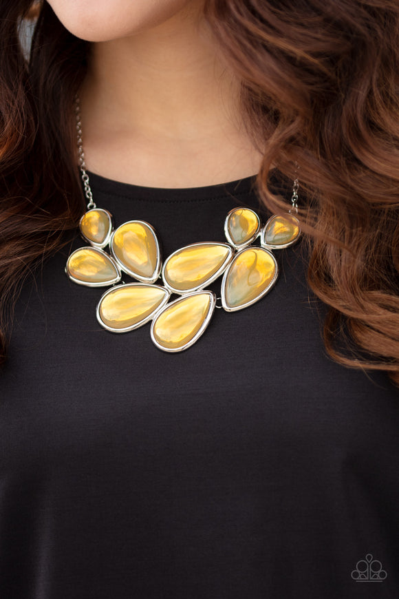 Iridescently Irresistible- Yellow Necklace