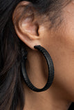 Leather-Clad Legend - Black Earrings