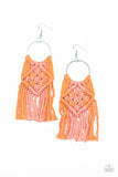 Macrame Rainbow- Orange Earrings