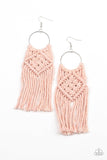 Macrame Rainbow- Pink Earrings